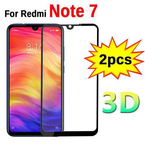 2pcs 3D Glass On Redmi Note 7 Protective Tempered Safety Glass For Xiaomi Redmi 7 Note 7 6.3