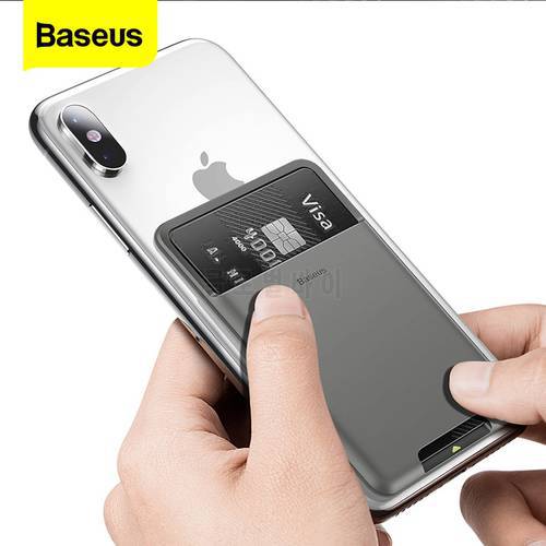 Baseus Universal Phone Back Slot Card Wallet Case For iPhone 12 Luxury 3M Sticker Silicone Phone Pouch Case For Samsung Xiaomi