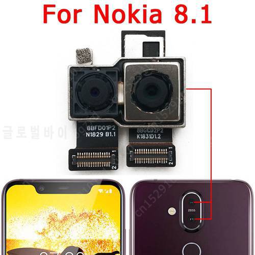 Original Rear Camera For Nokia 8.1 X7 Back View Main Big Backside Camera Module Flex Cable Replacement Spare Parts