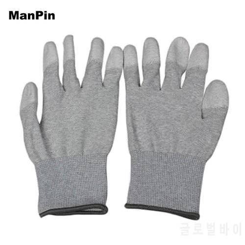 Anti Static ESD Electronic Working Carbon Fiber Gloves PU Painted Finger Hand Protective Tablets Mobile Phone Repair Fix Tools