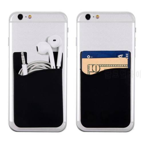 Quality Adhesive Sticker Phone Pocket Cell Phone Stick On Card Wallet Stretchy Lycra Credit Cards ID Card Holder Pouch Sleeve