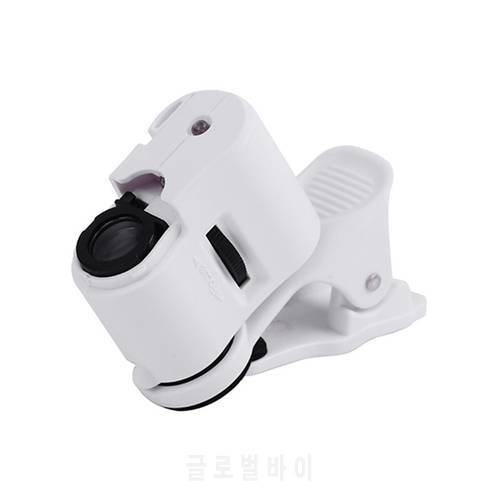 60x Portable Magnifier Microscope Cellphone Microscope Lens 60x Magnifying Glass LED UV Light Mini Mobile Phone Clip Microscopes
