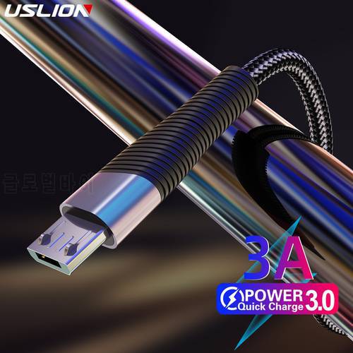 USLION 0.5 1m 2m Micro USB Cable 3A Fast Charging For Xiaomi Redmi Note 5 Pro Data Transfer Cord Cable for Samsung Micro Charger