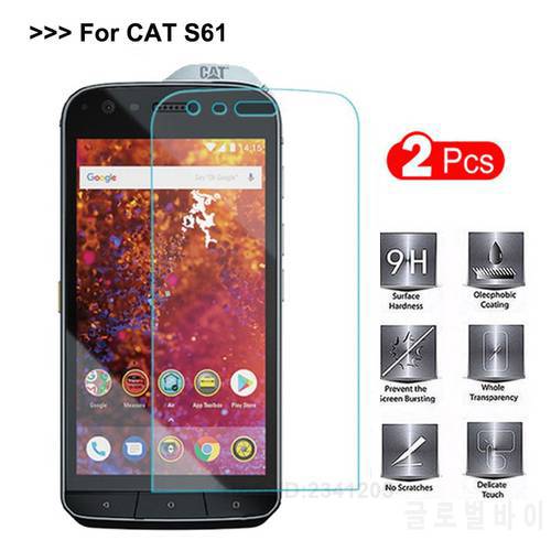 2PCS Tempered Glass Cat S61 Screen Protector 9H 2.5D Protective Glass Phone Cover Film For Caterpillar Cat S61 S 61 Glass