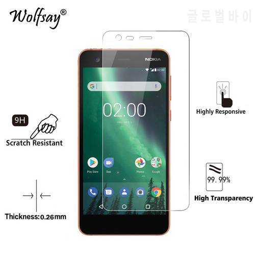 2PCS Glass For Nokia 2 Screen Protector Tempered Glass For Nokia 2 Glass For Nokia 2 Nokia2 Phone Protective Film Wolfsay 5.0