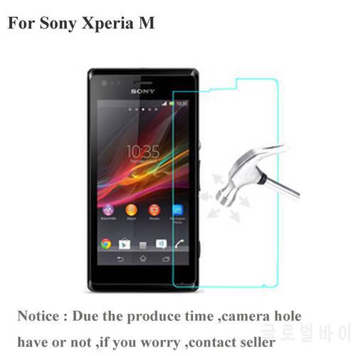 2.5D Tempered Glass Screen Protector film For Sony Xperia M Dual C2004 C2005 C1904 C1905 Protector film with cleaning tools