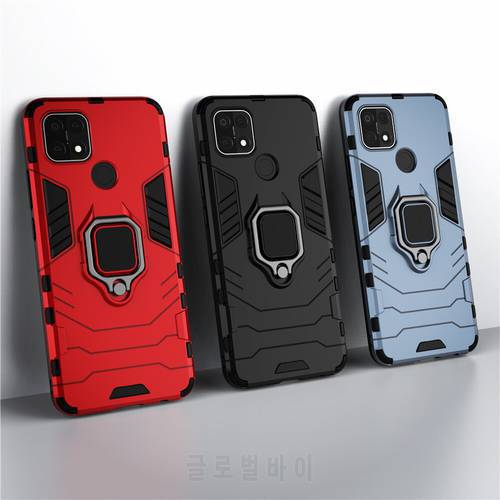 For OPPO A15 Caes Ring Stand Shockproof TPU Bumper Coque Cover For Oppo A15 6.52