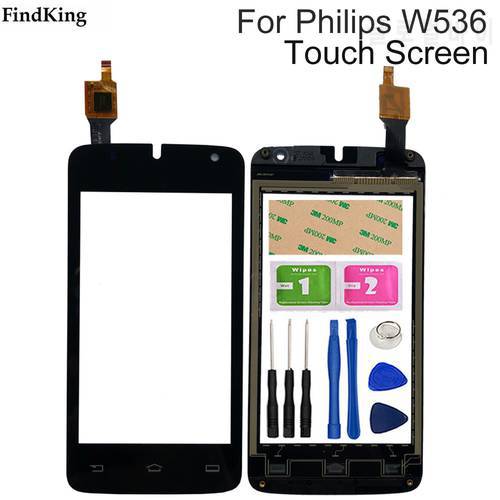 4.0&39&39 Mobile Touch Screen For Philips W536 Touch Screen Front Glass Digitizer Panel Sensor Adhesive