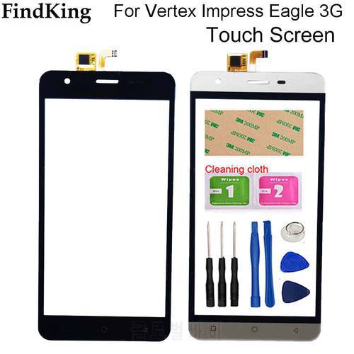 5&39&39 Mobile Touch Screen Panel For Vertex Impress Eagle 3G Front Glass Digitizer Touch Panel Touchscreen Sensor Glass Tools