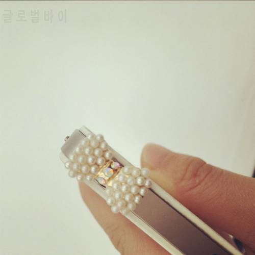 Fashion Rhinestone Diamond Pearl Bow Anti-dust Headphones Hole Dustproof Plug Universal Mobile Phone 3.5mm Earphone Dust Plug