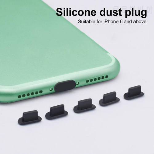 5pcs Dustproof Cover Cap Jack Charger Plug USB Port Anti-dust plug For Mobile Phone iPhone 5S AirPods case