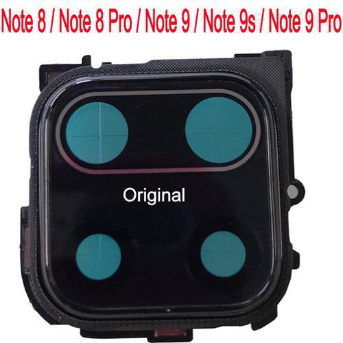 For Xiaomi Redmi Note 9 Pro 9S Rear Camera Lens Glass With Frame Bezel Holder Replace For Redmi Note 9S Back Camera Lens Glass