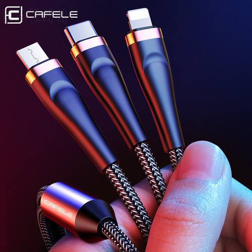 Cafele 3 in 1 USB Cable PD Cable For iPhone 11 12 Pro Max X XR XS Type-c Charging Cable For Huawei Xiaomi Samsung Micro Cable