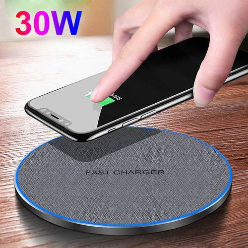 FDGAO 30W Wireless Fast Charger For Apple iPhone 14 13 12 Pro Max 11 XS XR X 8 Quick Charge Charging Pad for Samsung S22 S21 S20