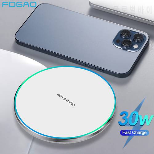 30W Quick Wireless Charger Pad for Samsung S21 S20 S10 Type USB Fast Induction Charging For iPhone 14 13 12 11 Pro 8 X XS XR Max