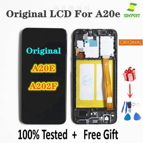 SUPER AMOLED LCD Screen For Samsung Galaxy A20E A202 SM-A202F A202DS A202F/DS LCD Assembly LCD Display Touch Digitizer For A202