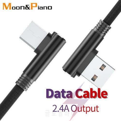 Micro-usb Type-c Data Cable 2.4A Fast Charging Mobile Phone 90 Degree Elbow Cord Speed Data Transfer Fast Charge 1m 1.5m 2m 3m