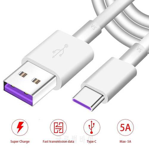 5A Super Quick Charger Cable Type C USB 3.0 wire for Huawei Y7a P20 P10 Mate 30 20 Pro P Smart Z 2021 9 Honor mobile phone cable