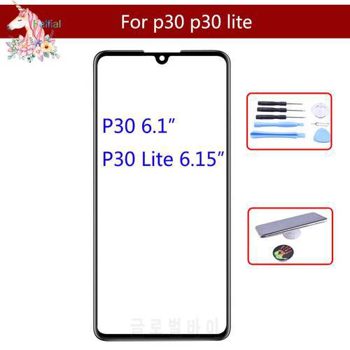 For Huawei P30 ELE-L09 ELE-L29 P30 Lite Nova 4E Touch Screen Touch Panel Sensor Digitizer Front Glass Outer LCD Lens Replacement