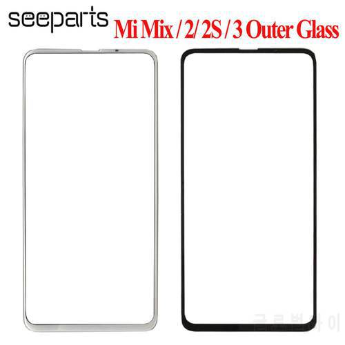 For XiaoMi Mi Mix Mix 2 3 Mix 2S Front Outer Glass Panel Glass Replacement Parts MI Mix 2 2s Outer Glass Mix 3 Front Glass