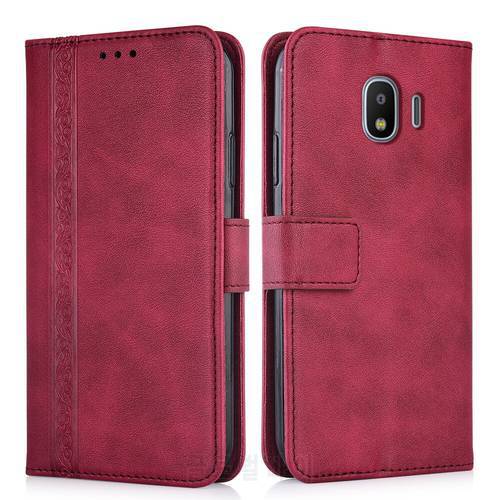 Luxury Flip Wallet Leather Case for Samsung Galaxy J4 2018 J400 J400F SM-J400F Magnetic Book Protect phone back Cover