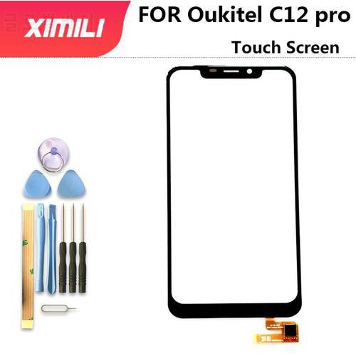 6.18 inch Tape Mobile Phone Touchscreen For Oukitel C12 PRO Touch Screen Panel Digitizer Front Glass Sensor C 12 Accessories