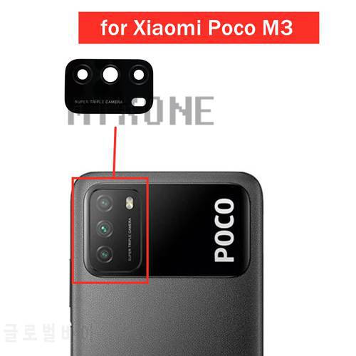 2pcs for Xiaomi Poco M3 Camera Glass Lens Back Rear Camera Lens with 3M Glue Replacement Repair Spare Parts