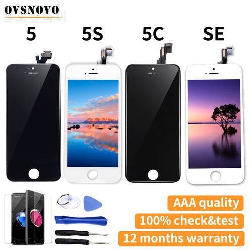 LCD Display For iPhone 5 5S SE 5C 5G Screen and Touch Digitizer Assembly Replacement + Gifts Black/White AAA Quality Free Ship