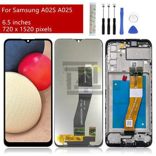 For Samsung Galaxy A02S LCD Display A025 Touch Screen Digitizer Assembly with Frame A025F A025G A025M replacement+tools 6.5