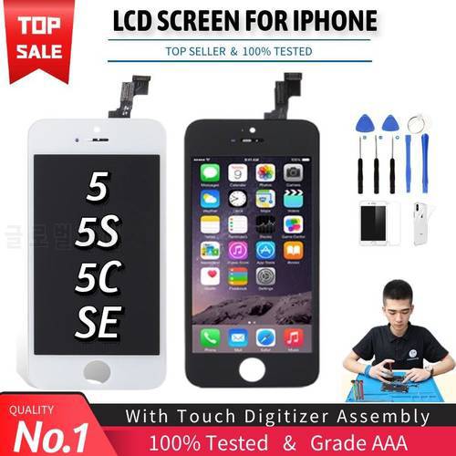 LCD Display For iPhone 5 5S 5C 5SE Touch Screen Digitizer LCD for iPhone 5 5S SE Assembly Replacement AAA+++ Quality with Gifts