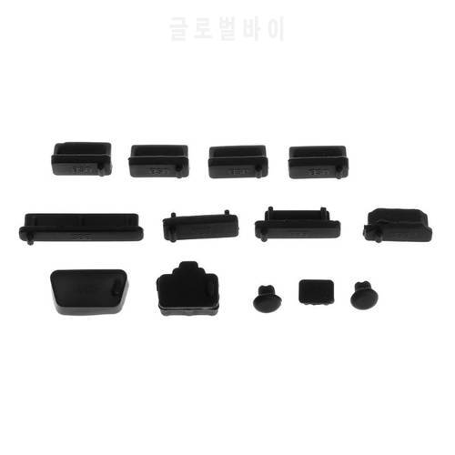 13PCS Anti-Dust Plugs Soft Silicone Data Port USB Protector Set Laptop Jacks Dustproof Cover Stopper Cover PC Computer Notebook