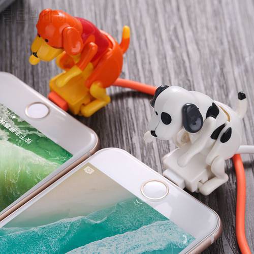 FLOVEME 2022 NEW Creative Cute Humping Moving Spotty Dog Toy Smartphone Cable Charger Data Charging Line Cell Phone Accessories
