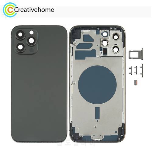 Back Housing Cover with SIM Card Tray & Side keys & Camera Lens for iPhone 12 Pro Max