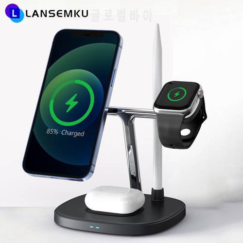 4 In 1 Magnetic Wireless Charging Station For Iphone 12 Pro Max iWatch Airpods Qi Wireless Charger Mobile Phone Chargers
