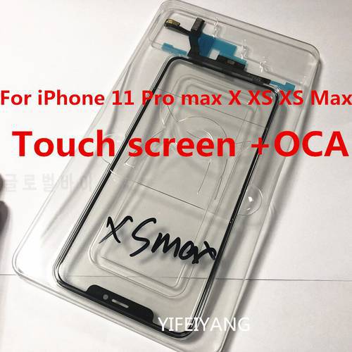10pcs Original Tested For iPhone 11 Pro max X XS XS Max Touch Screen Digitizer with OCA Glass Lens Panel Outer Glass