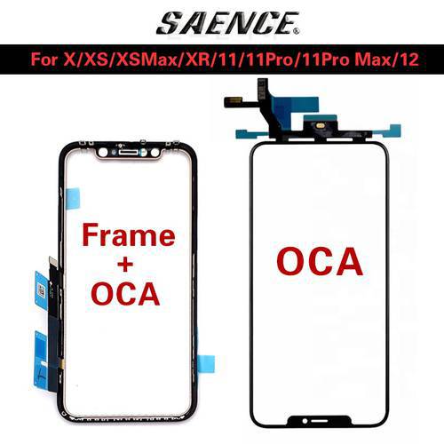 5pcs Original Touch Sensor Glass With ic Frame+OCA Glue+Dust Gauze For iPhone X XS XR 11 Pro Max 12 Screen Cover Repairing NO ic