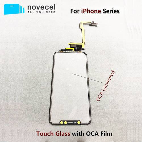 NOVECEL Long Flex Cable No Welding Touch Screen + OCA Glue For iPhone 11 pro X Xsmax Digitizer Front Glass Panel with 3D Touch