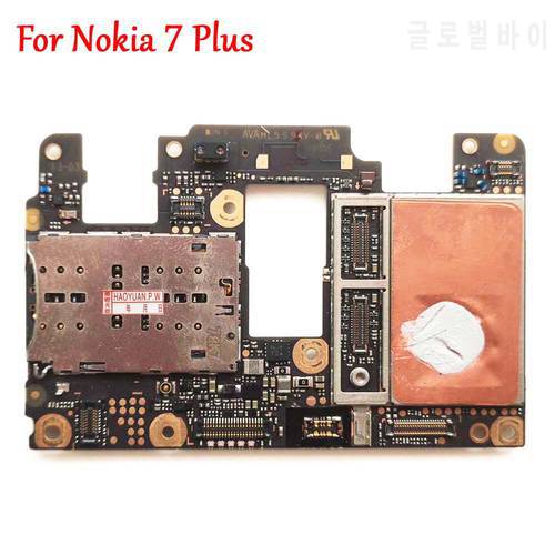 (Tested)Full Work Original Unlock Motherboard For Nokia 7 Plus 7P TA1062 64GB Logic Circuit Board Plate Global Firmware