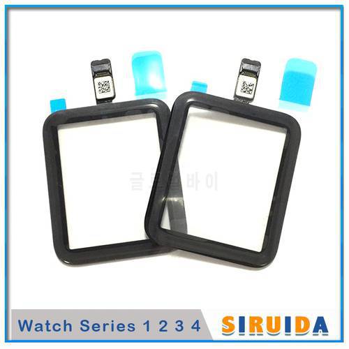 10Pcs 38mm 42mm 40mm 44mm For Apple Watch Series 3 1 2 4 5 S6 S7 Screen Digitizer Touch Front Glass Outer Panel With Flex Cable