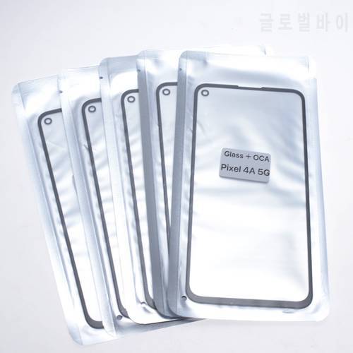5PCS Front Glass With OCA Film Laminated For Google Pixel 5 4 4XL 3A XL 3XL 4A 5G LCD Touch Panel Glass Lens Spare