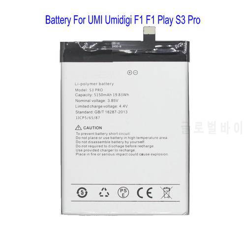 1x 5150mAh 19.83Wh S3 Pro Mobile Phone Replacement Battery For UMI Umidigi F1 F1 Play S3 Pro phone Batteries