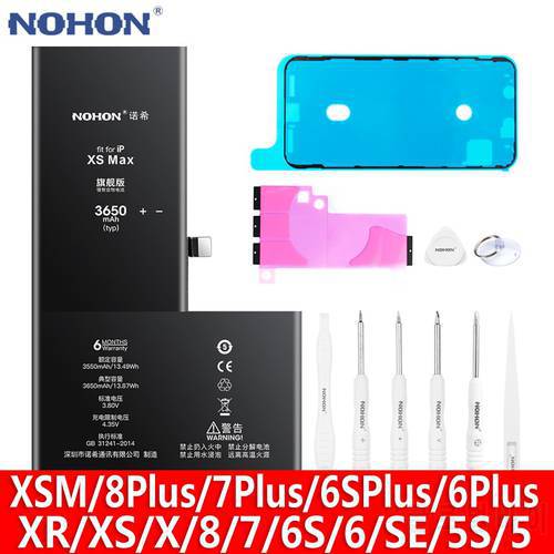 NOHON Battery For iPhone XS MAX X XR 8 7 6S 6 Plus SE2 SE 2020 5S 5C 5 Replacement High Capacity Phone Bateria 8Plus 7Plus 6Plus