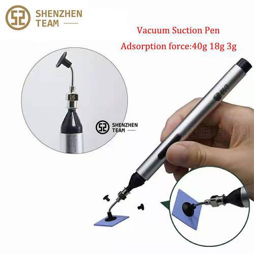 BST-939 Vacuum Suction Pen IC Sucter Pen Remover Pump IC SMD Tweezers Pick Up Tool Soldering Desoldering with 3 Suction Headers