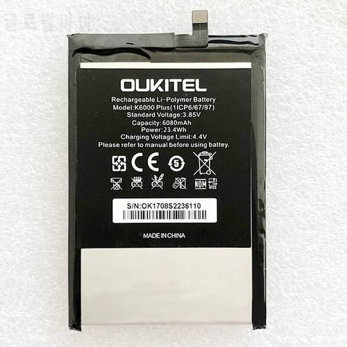 For OUKITEL K6000 PLUS Phone Battery 3.85V Replacement 6068mAh Parts Backup Battery Built in Parts