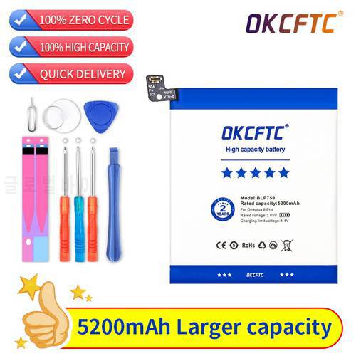 Original High Quality Replacement BLP759 5200mAh Battery for Oneplus 8 Pro For OnePlus 8Pro Mobile Phone Batteries Bateria