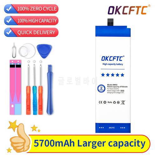 OKCFTC BM52 5700mAh Battery For Xiaomi Mi Note 10 Lite / Mi Note 10 Pro / CC9pro CC9 Pro Battery +Free Tools