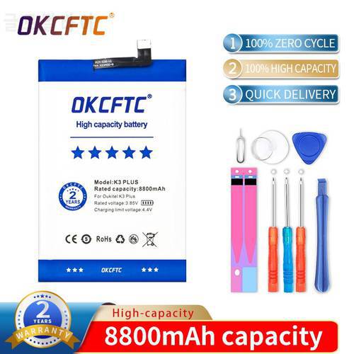 OKCFTC High Capacity 3.85V 8800mAh Long Standby Time Replacement Smart Phone Battery for OUKITEL K3 PLUS Mobile Phone Batteries