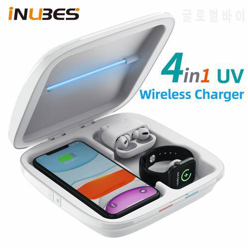 10W Wireless Charger For iPhone Apple Watch Airpods UV Sterilizer Disinfection Box Multifunctional Household Sterilization Box