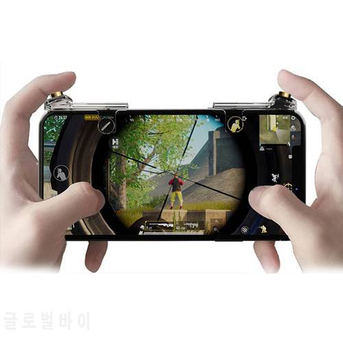 R1L1 Transparent Cell Phone Game Controller with Sensitive Shoot and Aim Trigger Buttons for PUBG Compatible with Android iOS