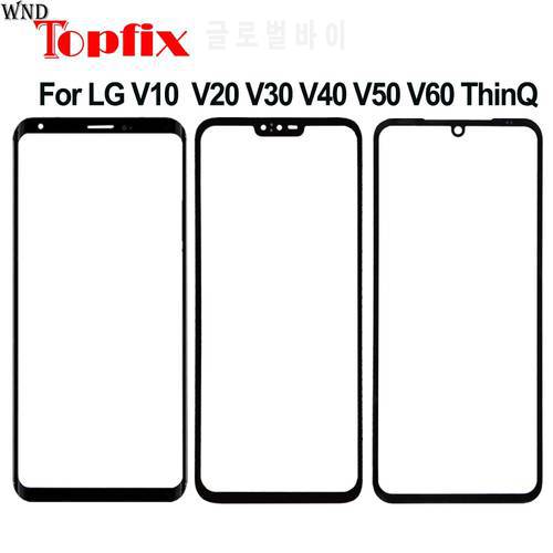 For LG V10 V20 V30 Front Screen Glass Outer Glass Panel Replacement Parts For LG V40 V50 V60 ThinQ Outer Glass Front Panel